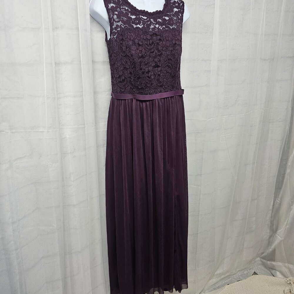 David's Bridal Dress Maxi Purple Lace Fairy Whimsigoth Floral Formal 10 - Picture 5 of 13